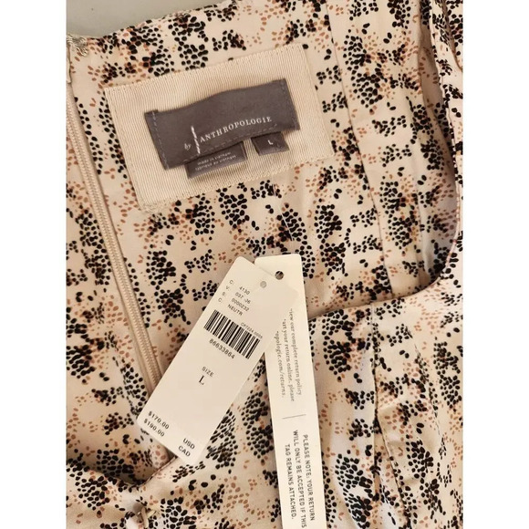 NWT Anthropologie The Cecily Fit & Flare Sweetheart Dress Size L Neutral 9B404 - Picture 9 of 13
